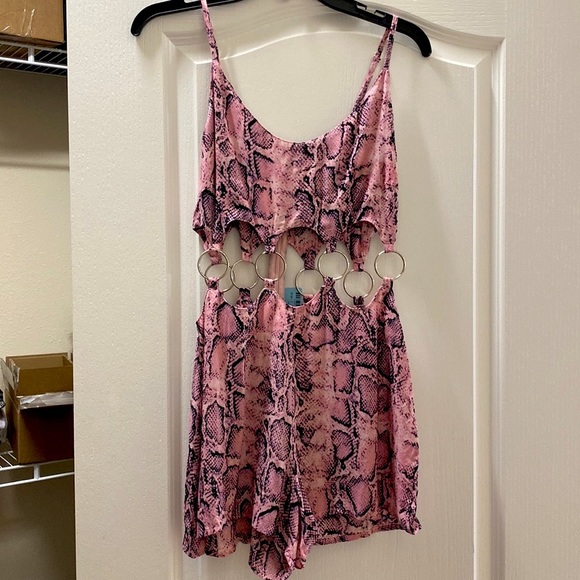 LF Pink Snake Print Romper - Picture 1 of 8